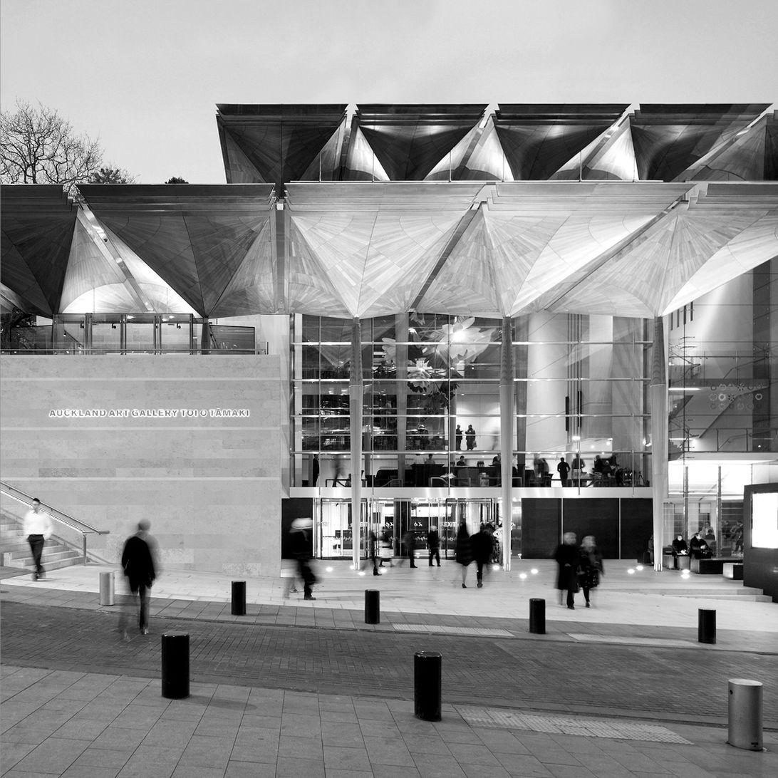 Auckland Art Gallery NZTE Entrance 1080x1080px RGB BW jpg 1092x1092 q80 upscale